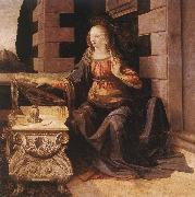 LEONARDO da Vinci Annunciation (detail) sg77 oil on canvas